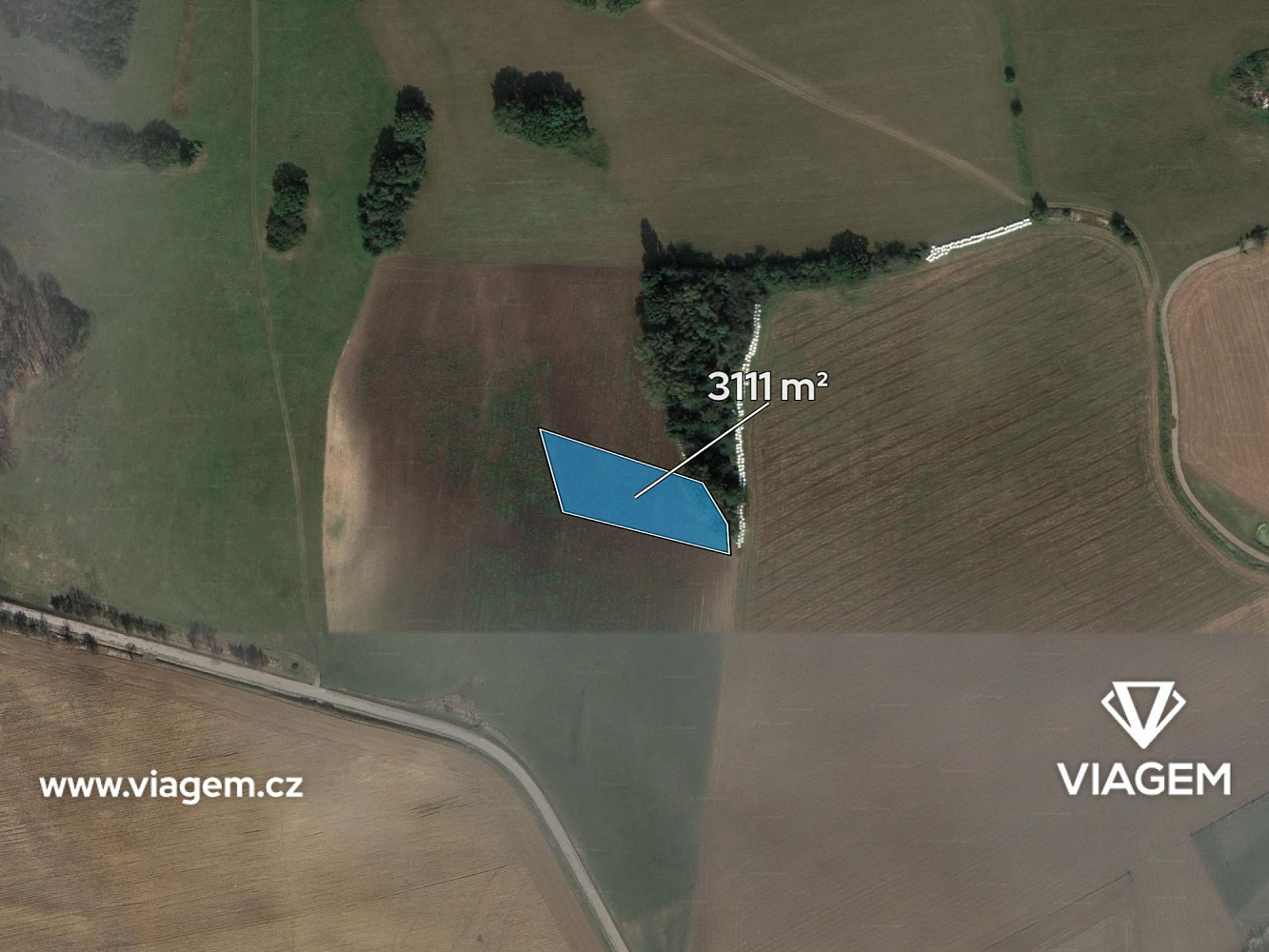 Prodej pole 622 m² – pohled 2