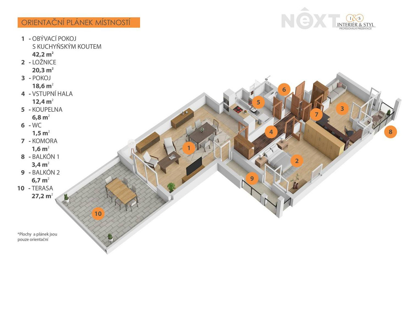 Pronájem bytu 3+kk 140 m² – fotografie 2