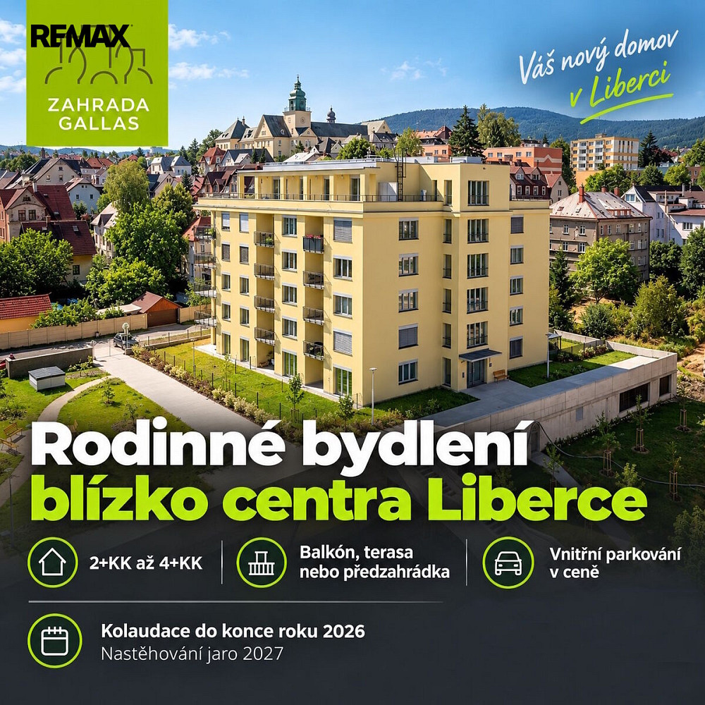 K prodeji byt 3kk, 88m² + lodžie + parking, Liberec.
