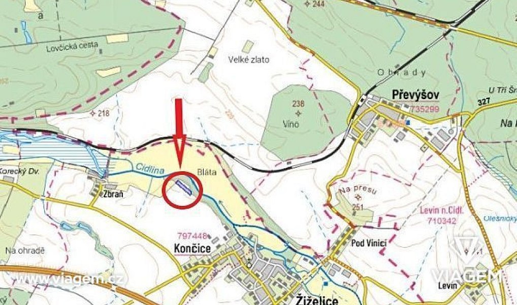 Prodej pole 3 008 m², Žiželice – náhled fotky 3