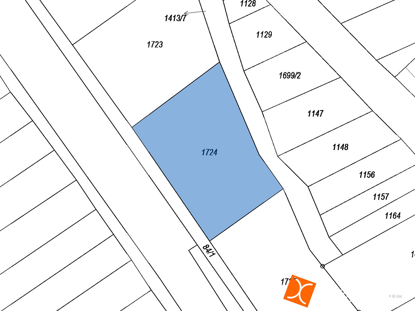 Prodej stavebního pozemku 467 m² – pohled 2