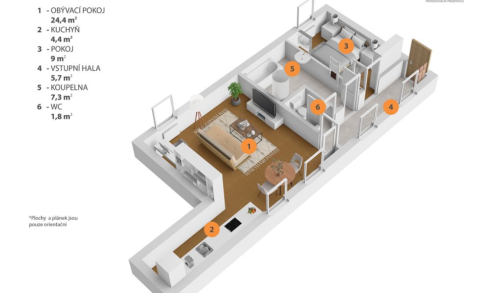 Prodej bytu 2+kk, 54 m², Litoměřice, Brozany nad Ohří