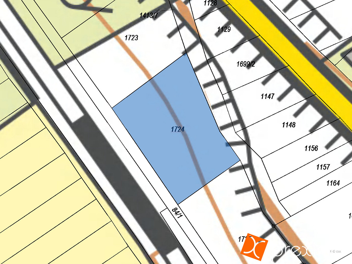 Prodej stavebního pozemku 467 m² – pohled 3