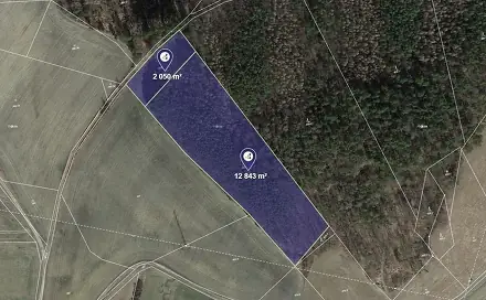 Prodej lesa 3 723 m², Nové Dvory, okres Příbram