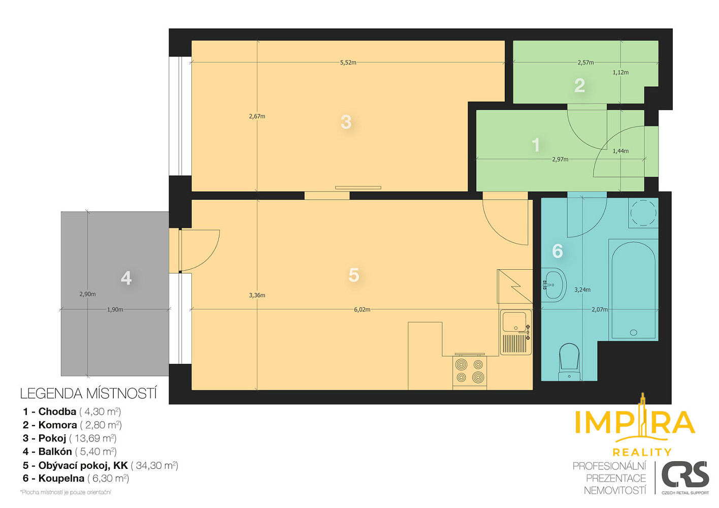 Pronájem bytu 2+kk 50 m² — photo 4