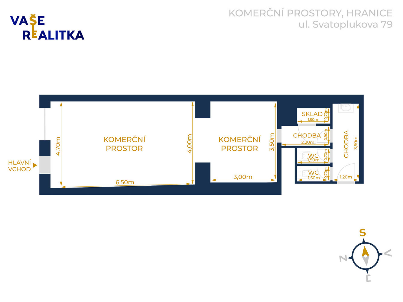 Pronájem, komerční prostor, Hranice, ul. Svatoplukova – pohled 2