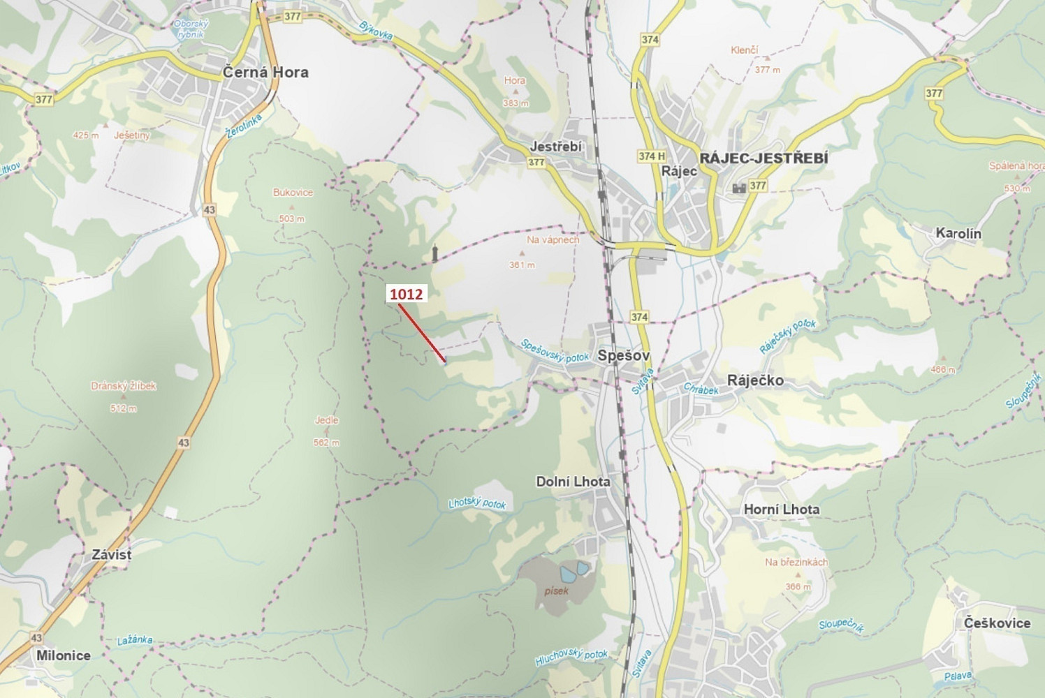 Dražba lesa 500 m², Spešov