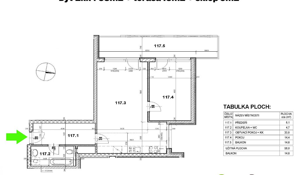 Prodej bytu 2+kk 58 m², Praha – náhled fotky 2