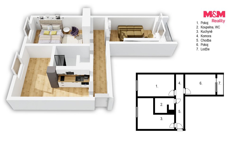 Prodej bytu 2+1 60 m², Lázně Bohdaneč – náhled fotky 3