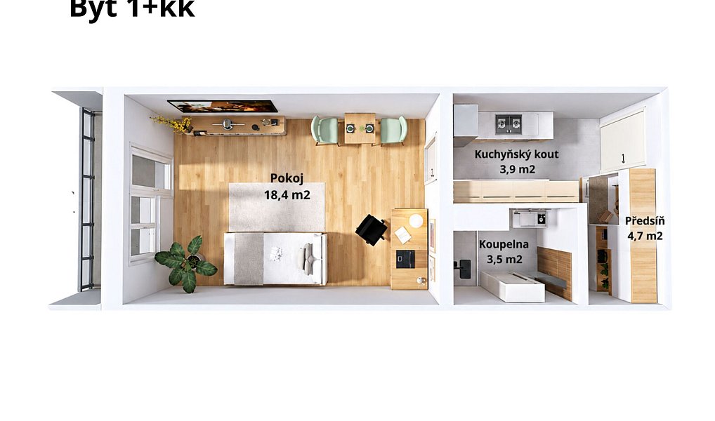 Prodej bytu 1+kk 31 m², Prostějov – náhled fotky 4
