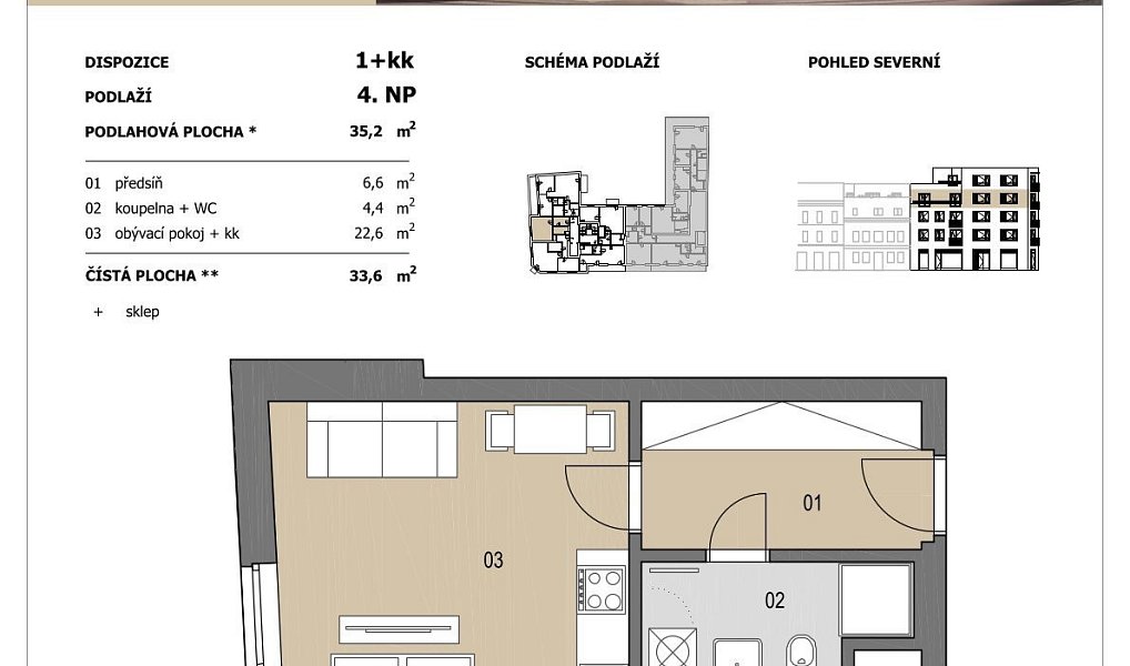 Prodej bytu 1+kk 33 m², Brno – náhled fotky 2