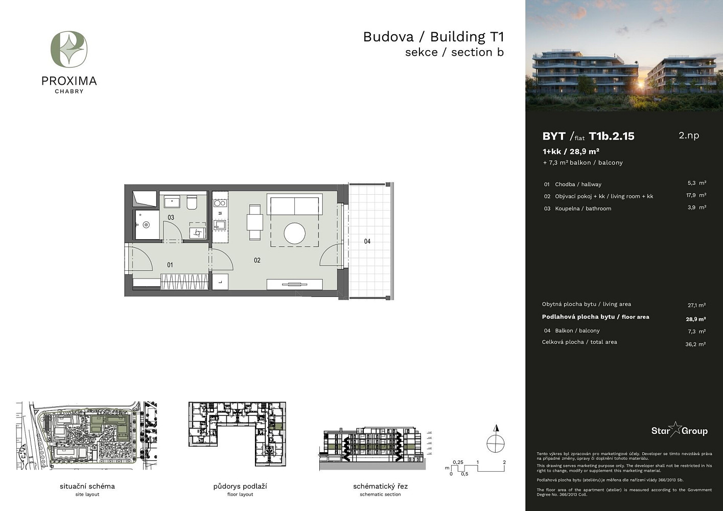 Prodej bytu 1+kk 28 m² – fotografie 3
