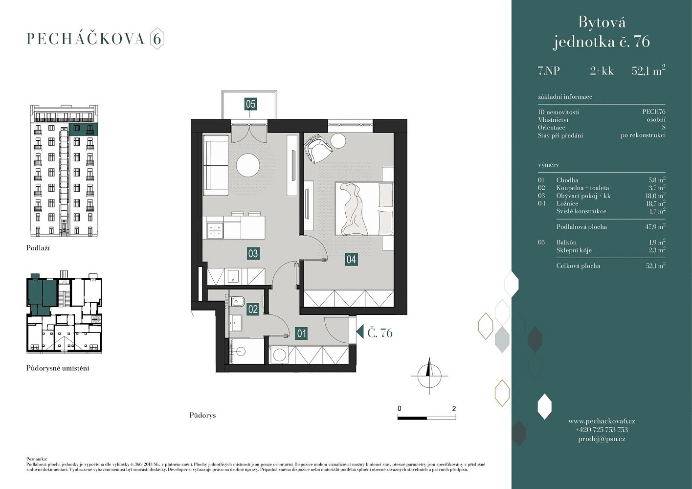 Prodej bytu 2+kk 46 m² — photo 2