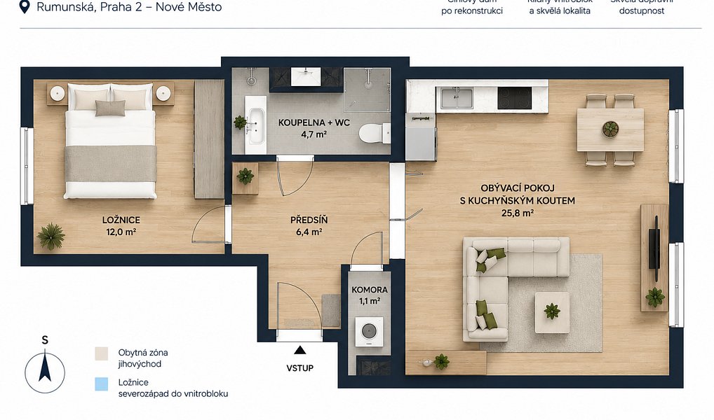 Prodej bytu 2+kk 50 m², Praha – náhled fotky 21