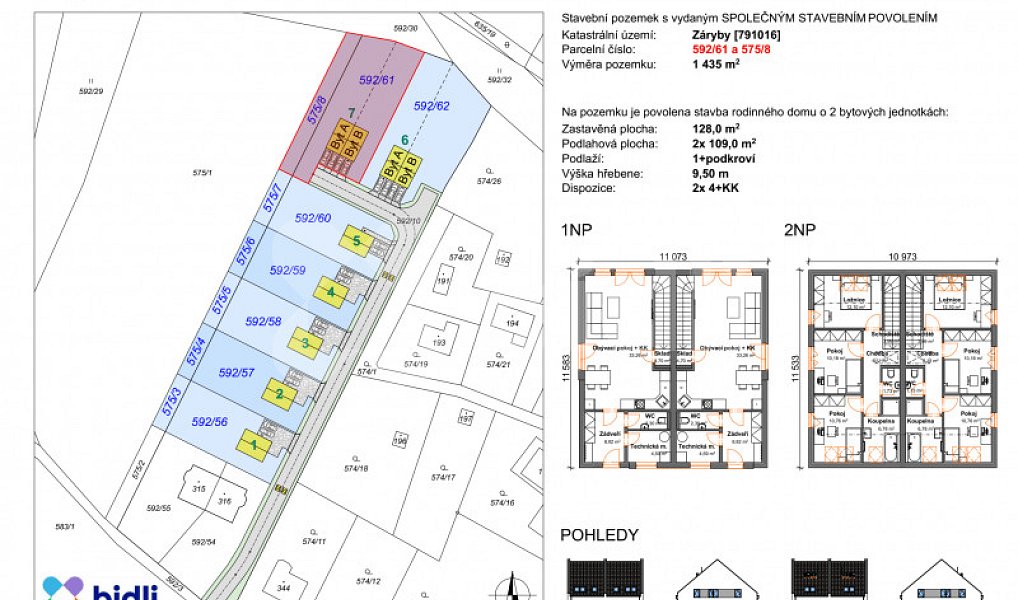 Prodej stavebního pozemku 1 435 m², Záryby – náhled fotky 8