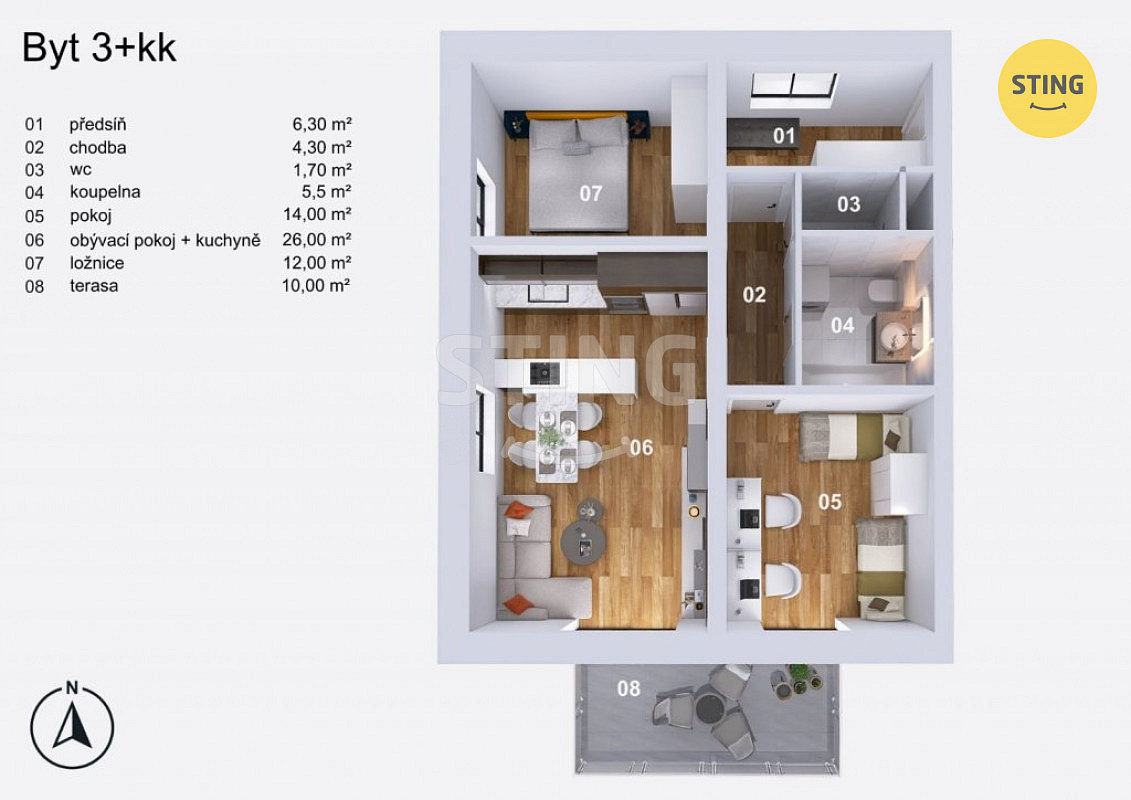 Prodej bytu 3+kk 70 m² — photo 2