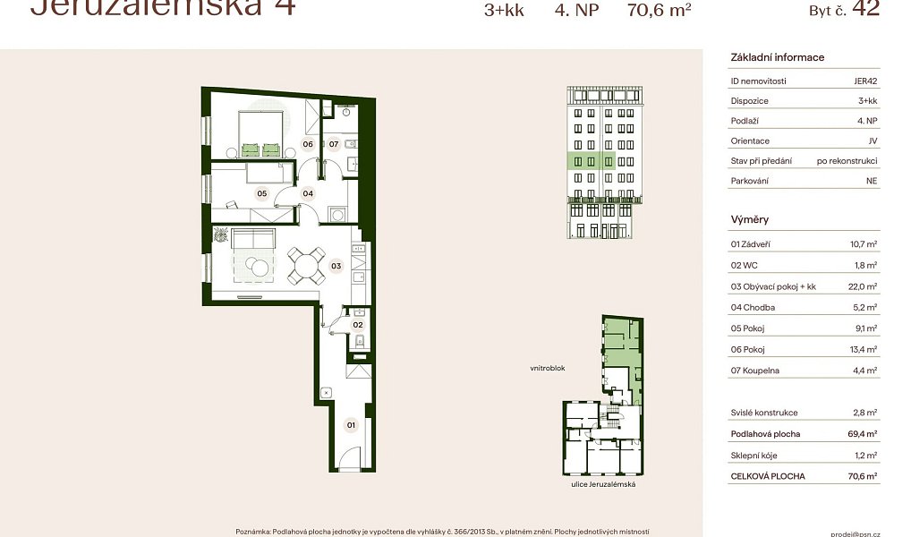 Prodej bytu 3+kk 67 m², Praha – náhled fotky 5