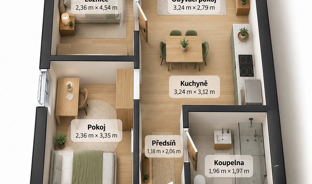 Pronájem bytu 3+kk 46 m², Mladá Boleslav – náhled fotky 12