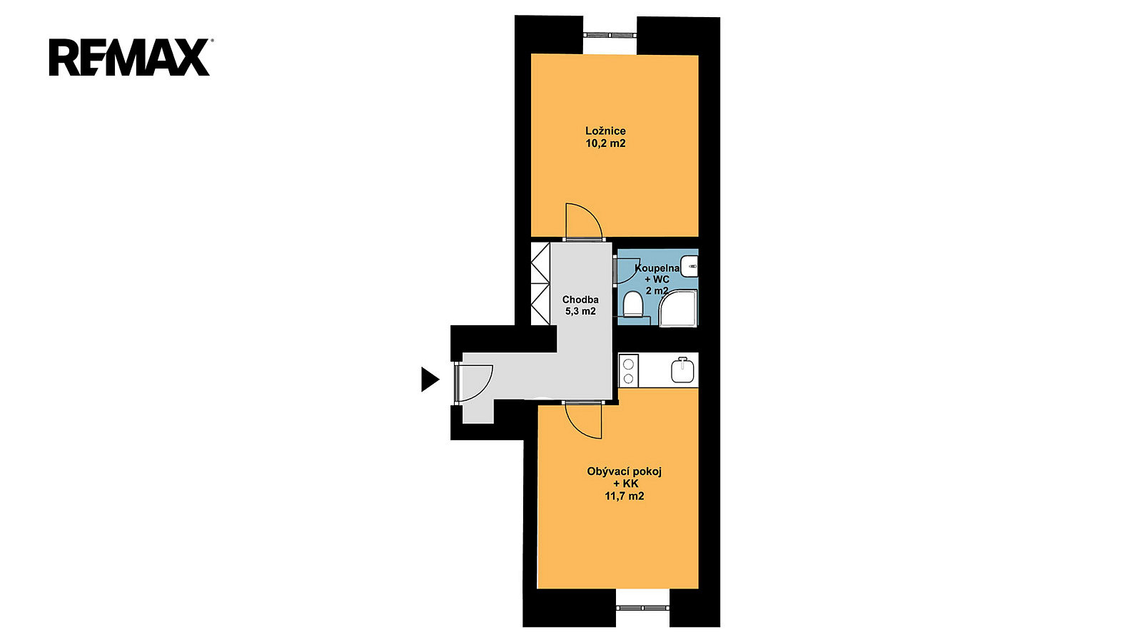 Pronájem bytu 2+kk 30 m² - Ansicht 2