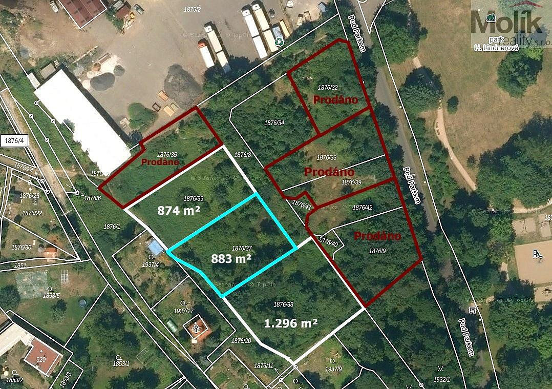 Prodej stavebního pozemku 883 m² – fotografie 2