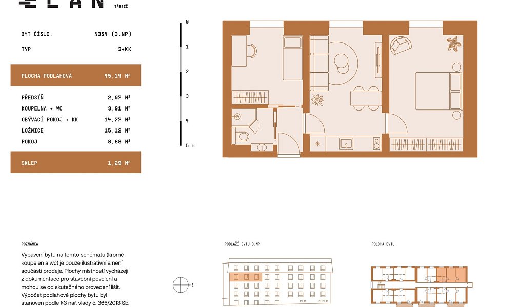 Prodej bytu 3+kk 44 m², Třebíč – náhled fotky 4
