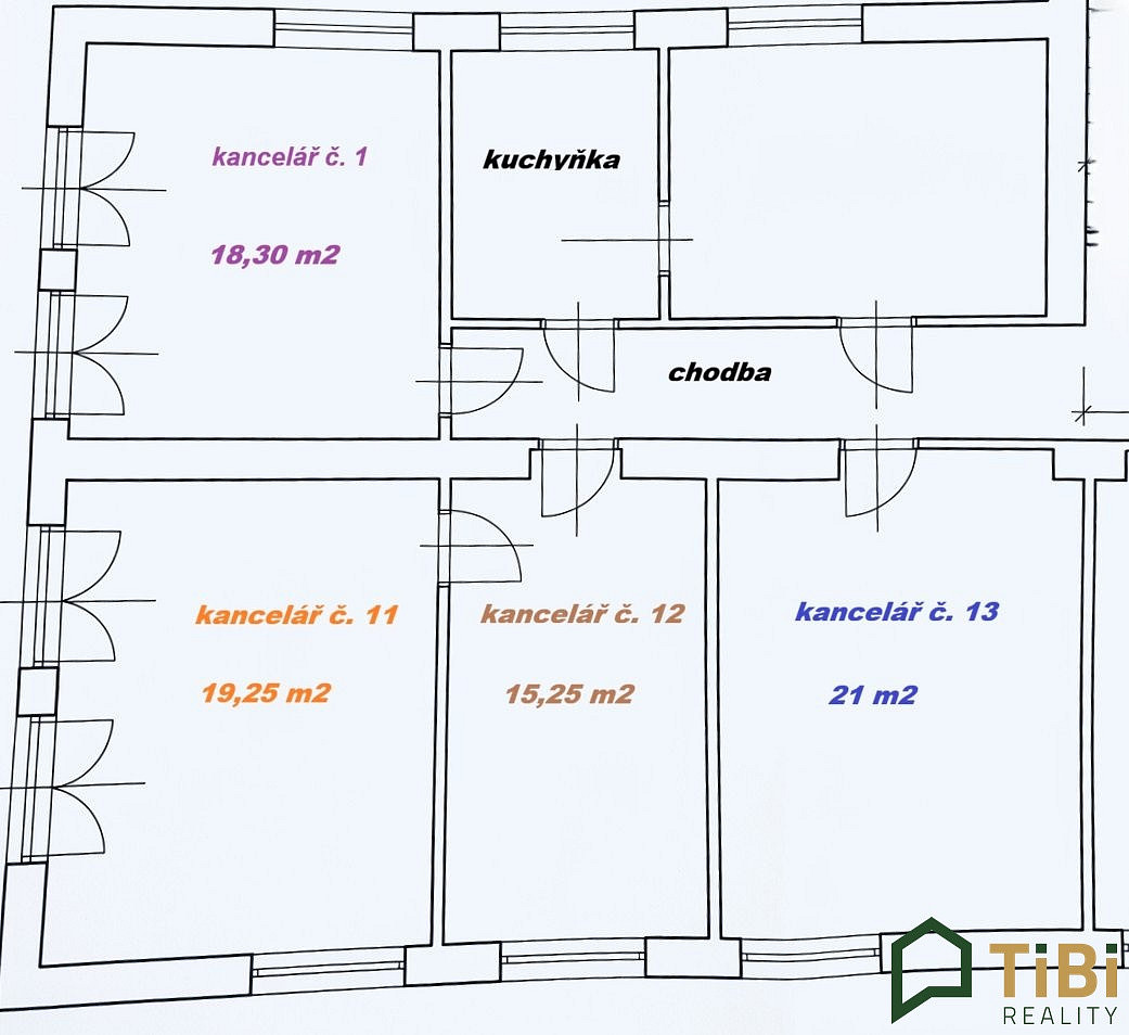 Pronájem kanceláře 21 m² – fotografie 3