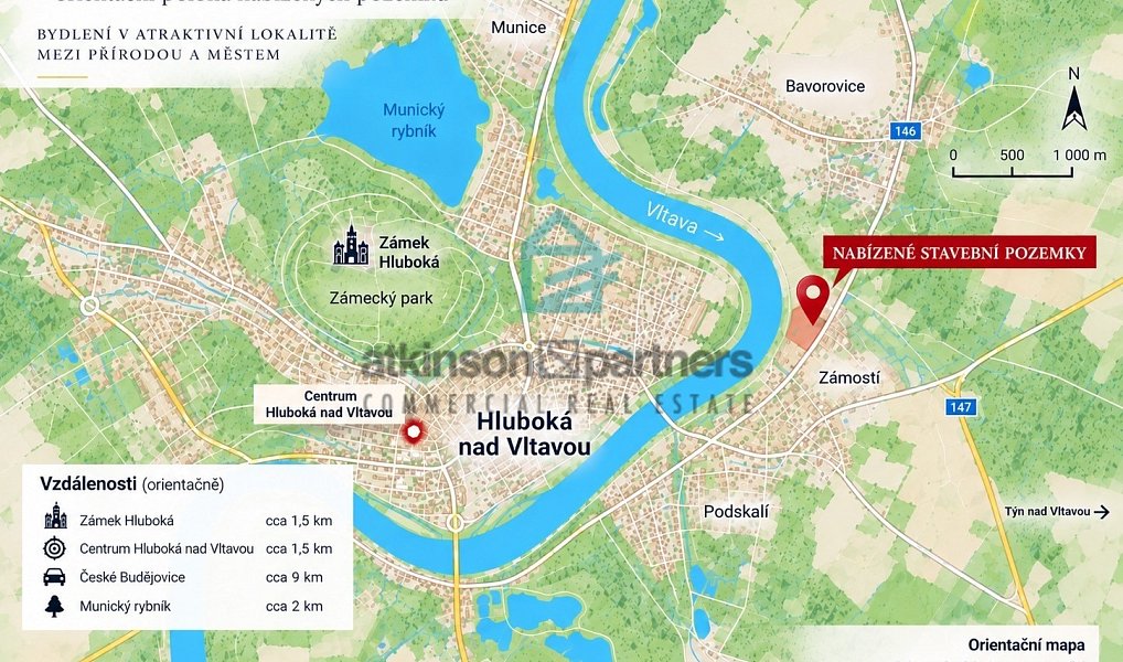 Prodej stavebního pozemku 981 m², Hluboká nad Vltavou – náhled fotky 7
