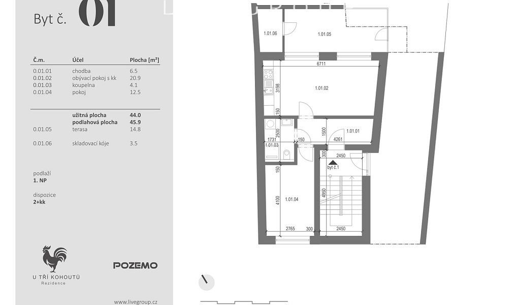 Prodej bytu 2+kk 46 m², Ivančice – náhled fotky 10