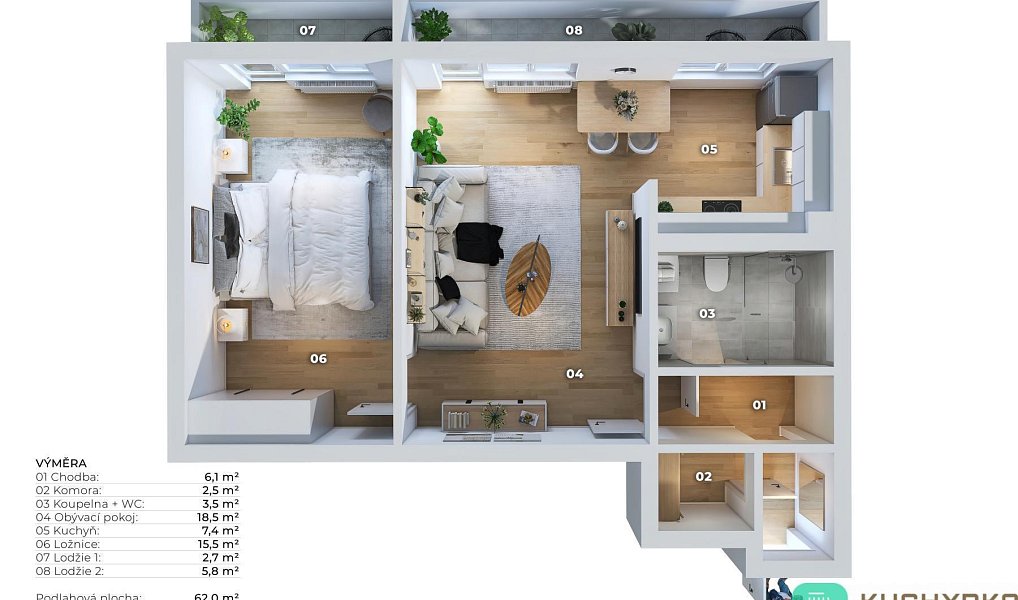 Prodej bytu 2+1 63 m², Osek – náhled fotky 2