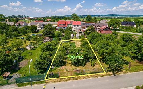 Prodej stavebního pozemku 700 m², Rymice, okres Kroměříž