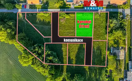 Prodej stavebního pozemku 811 m², Hrobice, okres Pardubice