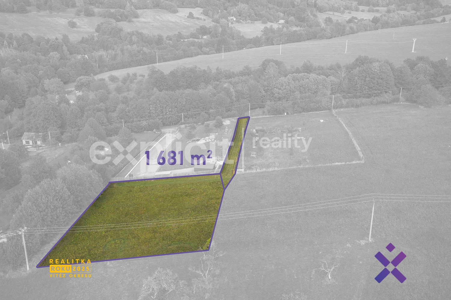 Prodej stavebního pozemku 1 681 m² – fotografie 2