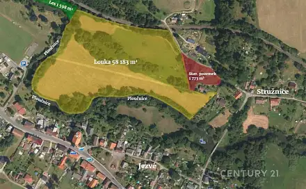 Prodej pozemku 59 956 m², Stružnice, okres Česká Lípa