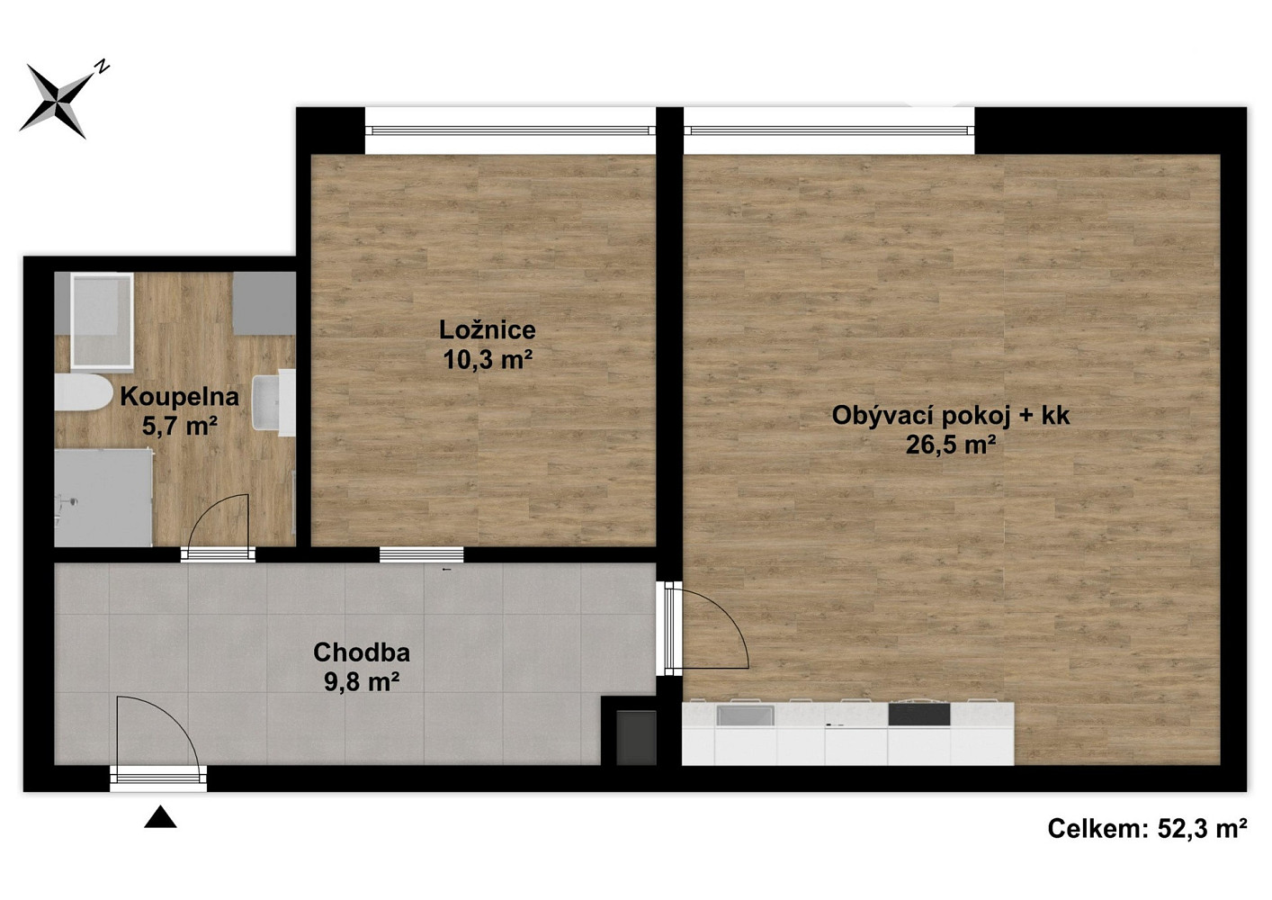 Pronájem bytu 2+kk 52 m² — photo 4