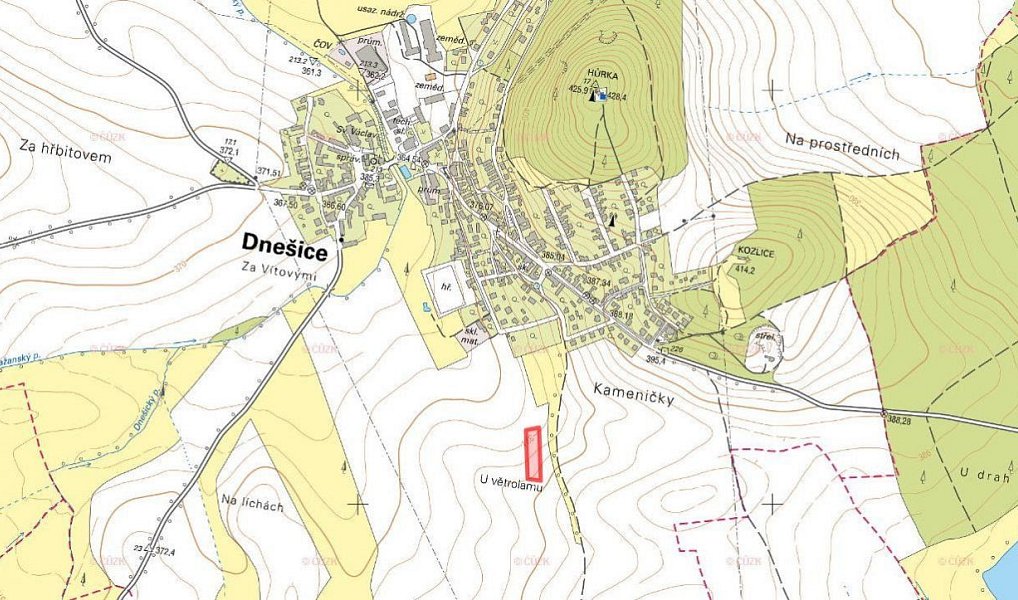 Prodej pole 3 831 m², Dnešice – náhled fotky 2