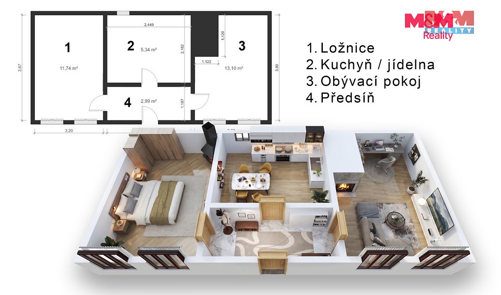 Prodej domu 34 m² s pozemkem 75 m², Netolice – náhled fotky 15
