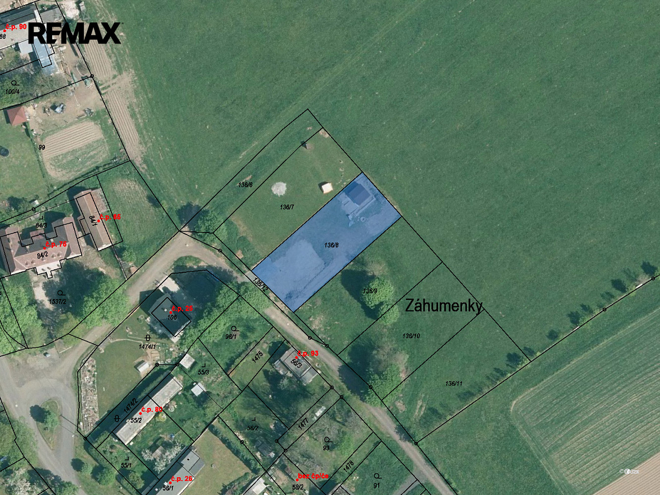 Prodej stavebního pozemku 971 m² – pohled 3