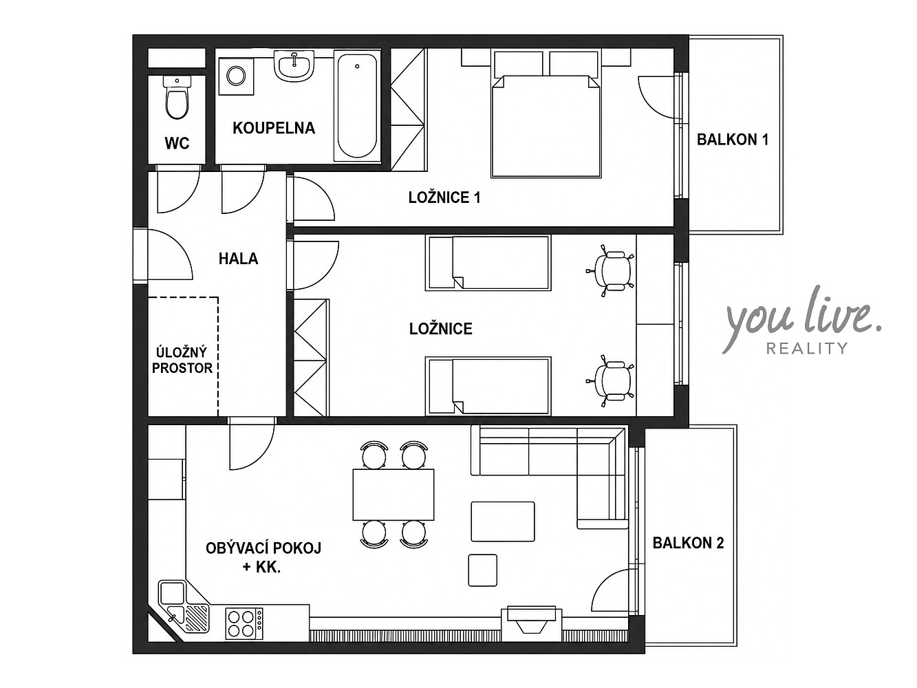 Pronájem bytu 3+kk 69 m² — photo 3