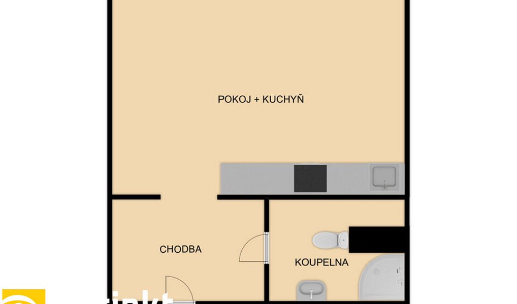 Pronájem bytu 1+kk 26 m², Karlovy Vary – náhled fotky 2