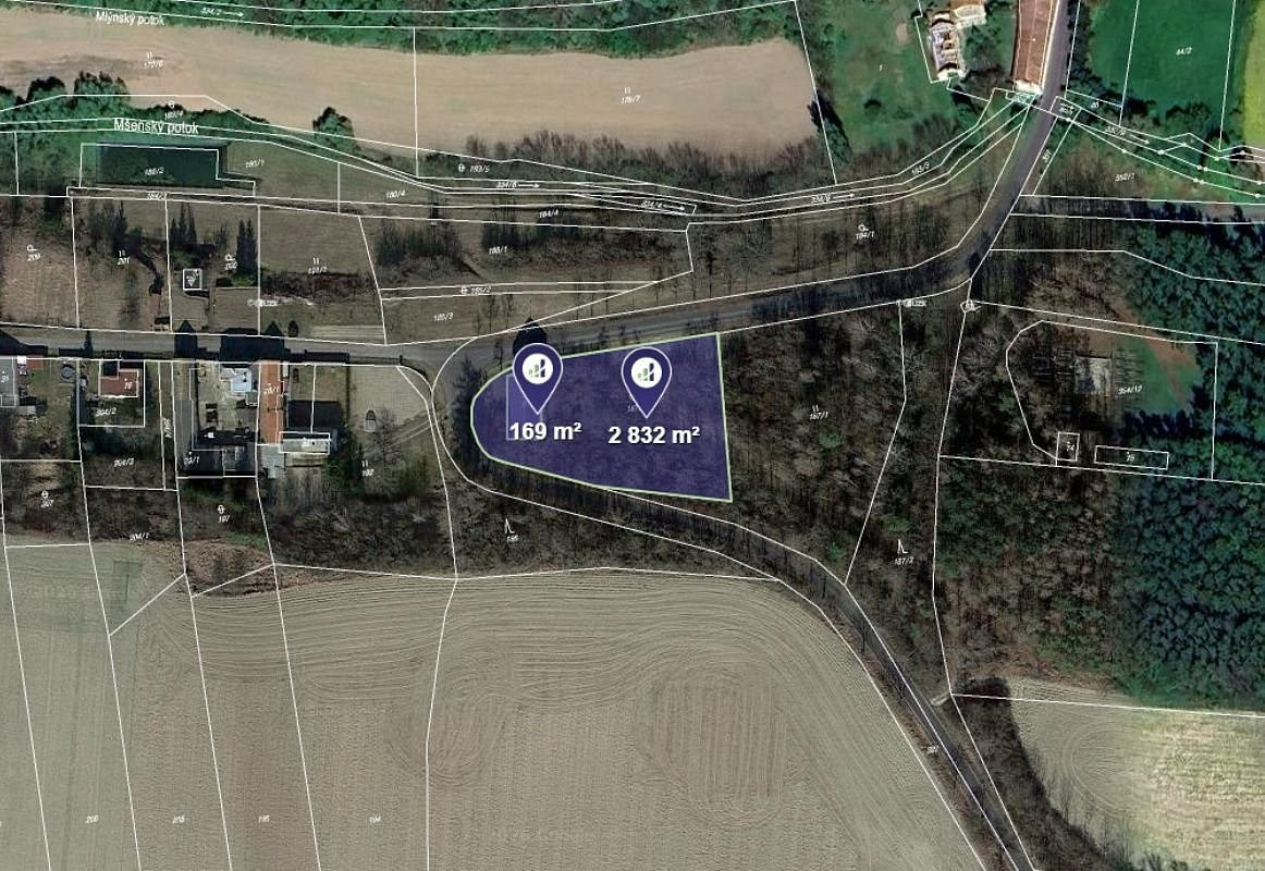 Prodej stavebního pozemku 3 001 m², Mšené-lázně