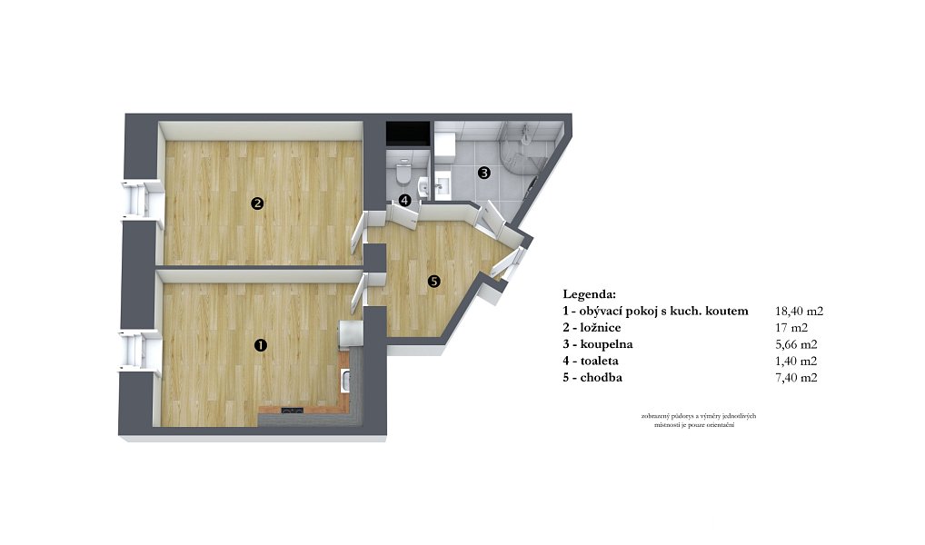 Pronájem bytu 2+kk 49 m², Praha – náhled fotky 14