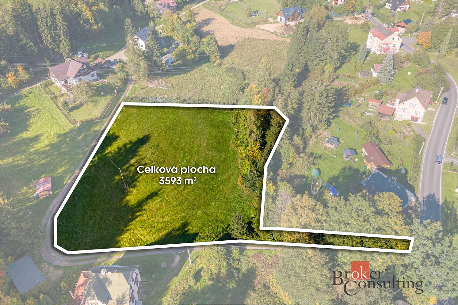 Prodej stavebního pozemku 3 593 m² – fotografie 3