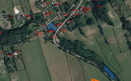 Prodej pozemku 3 841 m², Pertoltice, okres Liberec