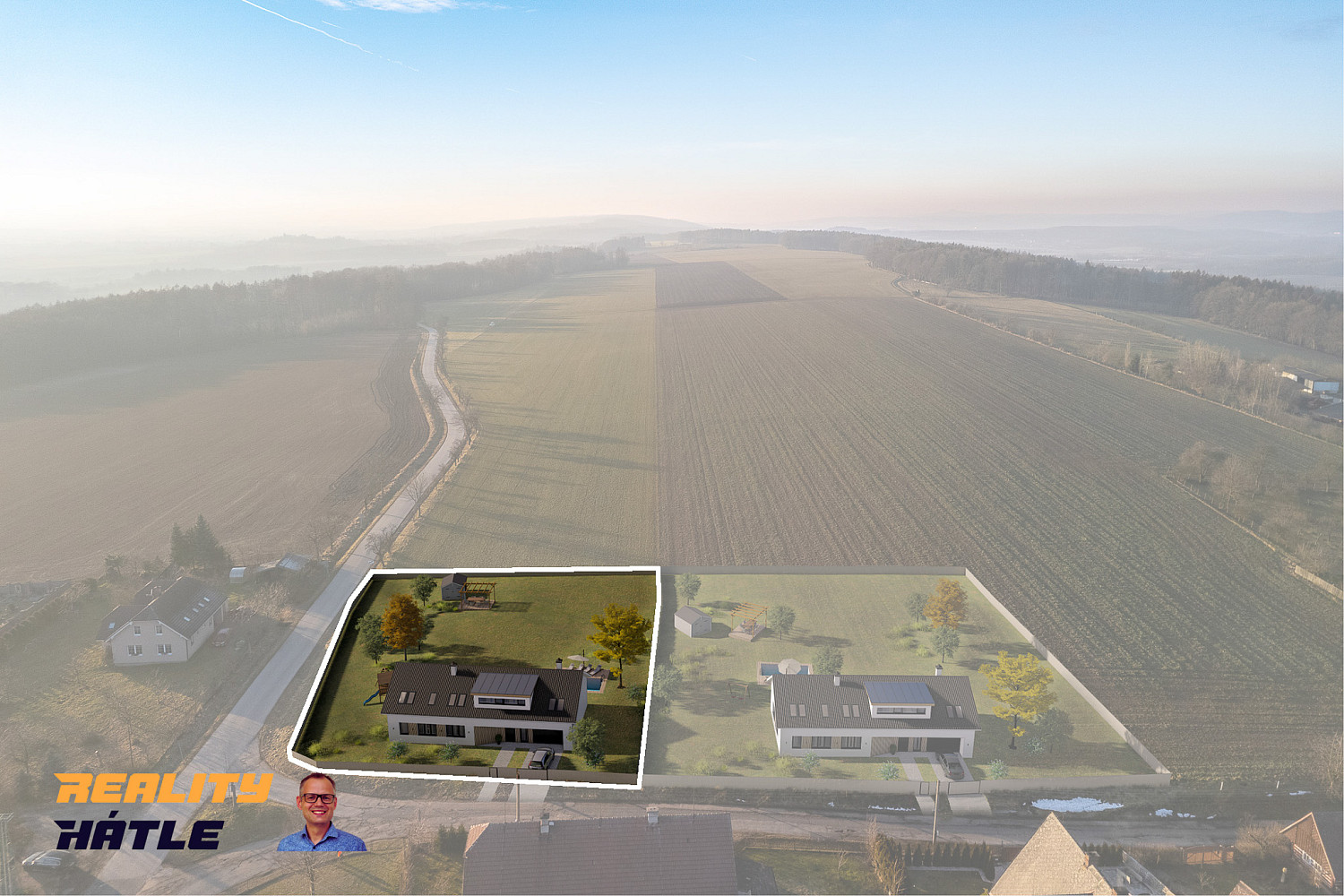 Prodej stavebního pozemku 2 505 m² – pohled 2
