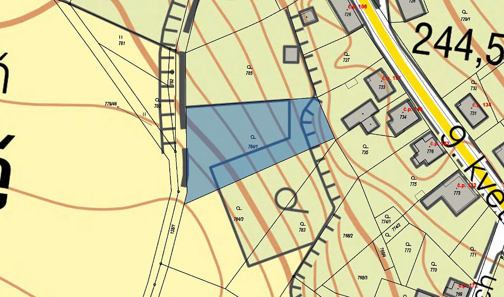 Prodej stavebního pozemku 2 413 m², Horní Police – náhled fotky 17