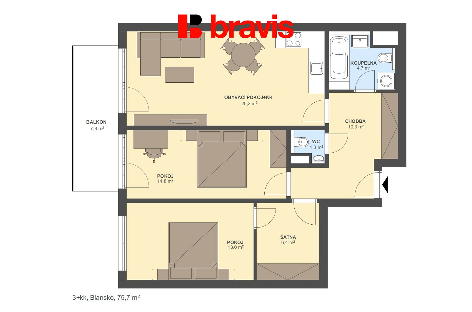 Prodej bytu 3+kk 75 m² – fotografie 5