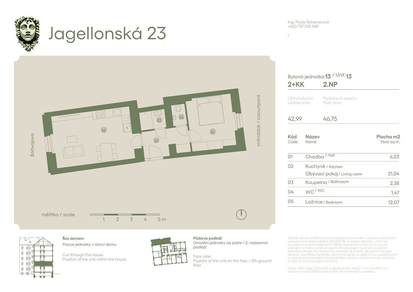 Prodej bytu 2+kk 46 m² – fotografie 3