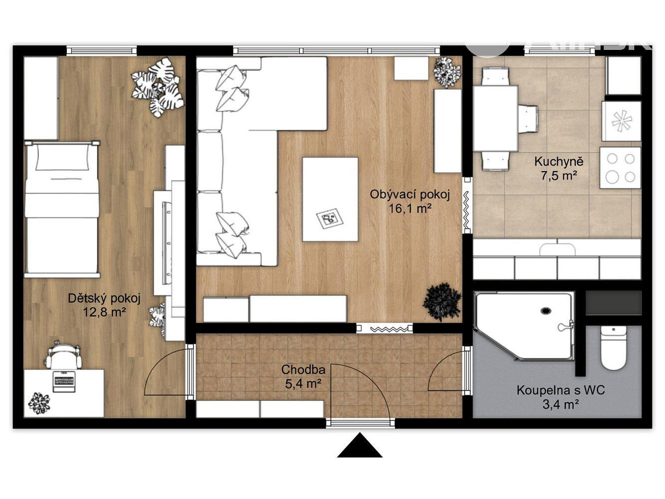 Prodej bytu 2+1 45 m² – pohled 5