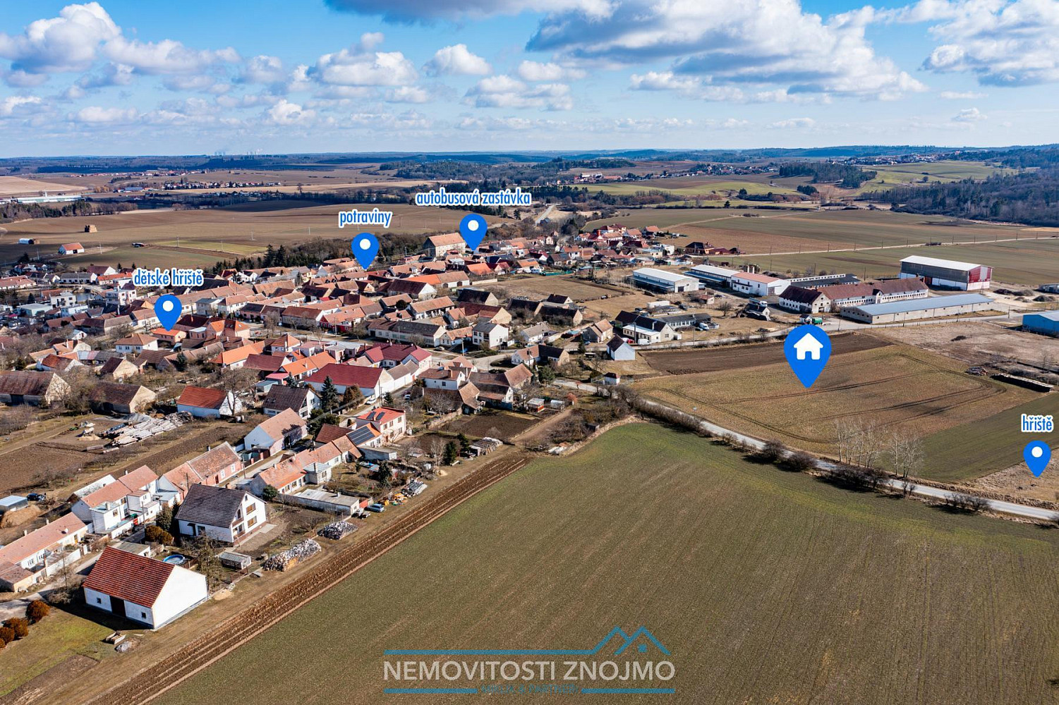 Prodej stavebního pozemku 2600m², k. ú. Ctidružice u Znojma – pohled 5
