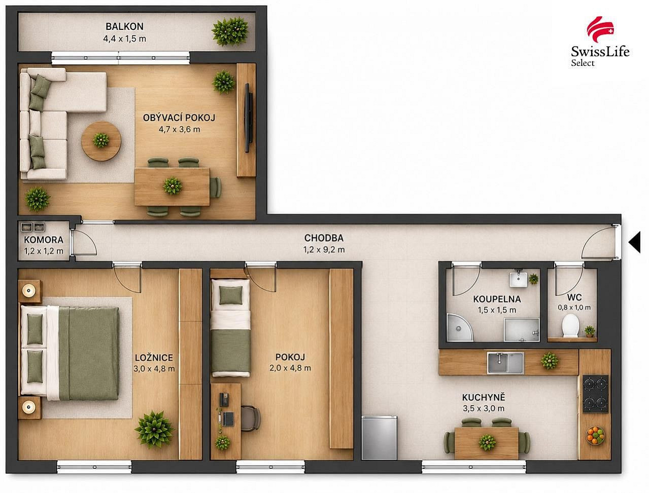 Prodej bytu 3+1 63 m² – fotografie 4